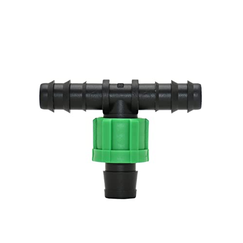EuZhOuDEQiNg 2 Stück Gartenschlauch 1/2 bis 16 mm Tropfband T-Stück Kontermutter Wassersplitter Gewächshaus-Tropfbewässerung von EuZhOuDEQiNg