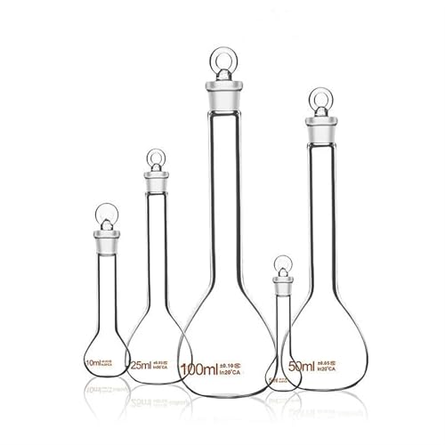 Messkolben aus Gläser, transparente Behälterflasche, transparenter Kolben mit Glasstopfen, 1 ml/2 ml/5 ml/10 ml/20 ml/25 ml/50 ml/100 ml(2 ml with bottom) von EuZhOuDEQiNg