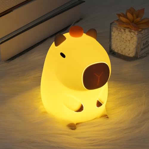 Euakee Capybara Nachtlicht, Nachtlicht für Kinder LED Lampe mit Dimmbarkeit und Timer, tragbare wiederaufladbare Kinderzimmer Nachttisch Schlafzimmer Tischdekoration Geburtstag für Kinder von Euakee