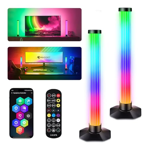 Euakee LED Lightbar, Musik Sync RGB IC LED Light Bar, TV Hintergrundbeleuchtung, Gaming Lampe Funktioniert RGB Ambient Smart Sync mit Musik und APP Control Steuerung für Zimmer Gaming Deko (32CM360°) von Euakee