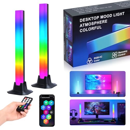 Euakee LED Lightbar, Musik Sync RGB IC LED Light Bar, TV Hintergrundbeleuchtung, Gaming Lampe Funktioniert RGB Ambient Smart Sync mit Musik und APP Control Steuerung für Zimmer Gaming Deko (32CM180°) von Euakee