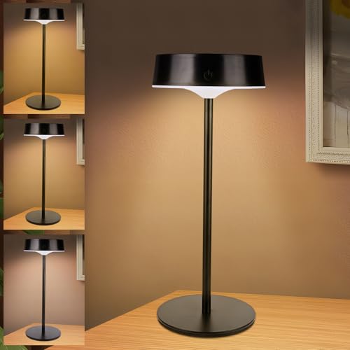 Euakee Solar Tischlampe Kabellos, Akku Tischleuchte Kabellos, Solarbetriebene und über USB-C Aufladbar, 3 Farbtemperaturen, Touch Dimmbar, IP67 Waterproof für Innen und Aussen, Schwarze Euakee Solar Tischlampe Kabellos, Akku Tischleuchte Kabellos, Solarbetriebene und über USB-C Aufladbar, 3 Farbtemperaturen, Touch Dimmbar, IP67 Waterproof für Innen und Aussen, Schwarze von Euakee