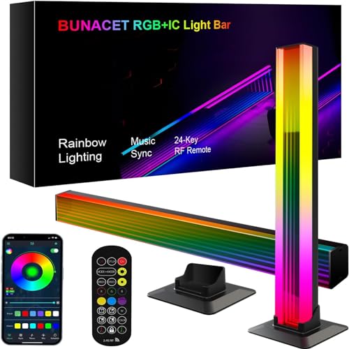 Euakee RGB Lightbar, USB Betrieben Ambient Lampe, Dimmbare mit Multi-Modi & Timer, Steuerung für Gaming, Deko, PC, TV, Raumdekoration RGB TV Ambient Lampe Backlight, Mit App und Fernbedienung von Euakee