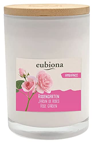 Eubiona Bio Duftkerze Rosengarten 1er Pack aus 100% natürlichem Rapswachs im edlen Glas von Eubiona