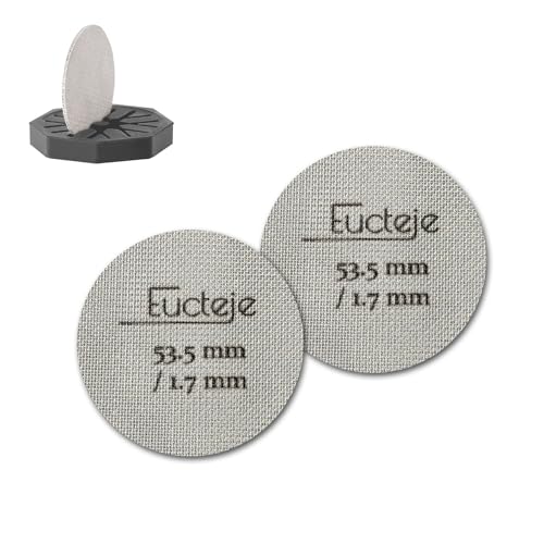 Eucteje 2 Stk. Puck Screen 53,5mm Puck Sieb Espresso Sieb 1,7mm Dicke 150μm Edelstahl 316L mit Silikonhalter Ständer Set für Espressomaschine Kaffeemaschine mit 53mm Siebträgerkorb Siebträger Zubehör Eucteje 2 Stk. Puck Screen 53,5mm Puck Sieb Espresso Sieb 1,7mm Dicke 150μm Edelstahl 316L mit Silikonhalter Ständer Set für Espressomaschine Kaffeemaschine mit 53mm Siebträgerkorb Siebträger Zubehör von Eucteje
