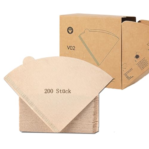 Eucteje 200 Stk. Kaffeefilter Filterpapier Filtertüten Kaffeefilterbeutel Einwegkaffeefilter mit Aufbewahrungsbox für Pour Over Filterhalter Kaffeemaschine Handfilter Filterbecher(Größe 4, 2-4 Tassen) von Eucteje