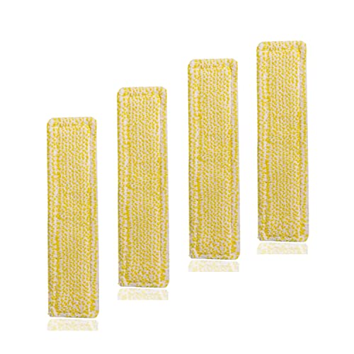 Eucteje 4 Stück Mikrofaser-Wischbezüge Ersatzmikrofaser Wischmopppad Gelb Indoor Zubehör Kompatibel mit Kärcher Fenstersauger WV 5 Premium WV 2 Premium WV 5 Plus WV 2 Plus 2.633-130.0 Ersatz von Eucteje