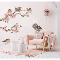 Singvögel Wandaufkleber Für Kinder/Vögel Blumen von Eudajmonia