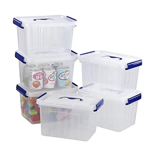 Eudokky Aufbewahrungsbox Plastik mit Deckel, Aufbewahrungsboxen Klar, 6 StüCk von Eudokky