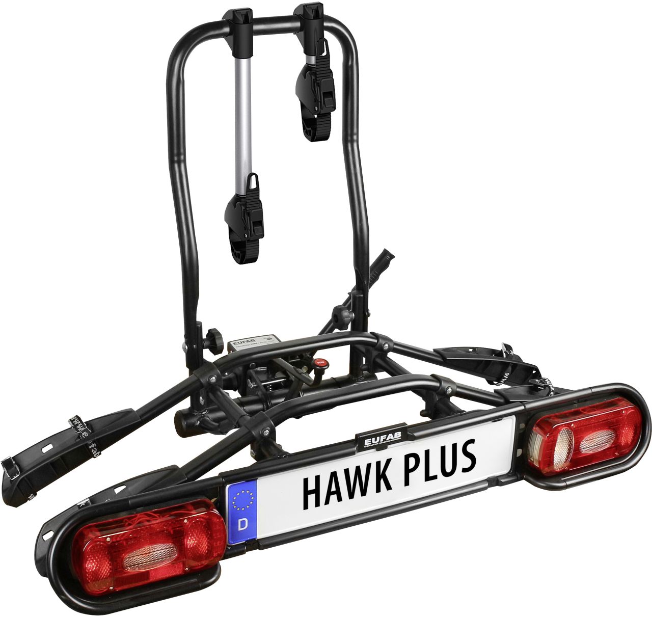 EUFAB Fahrradheckträger Hawk Plus für 2 Fahrräder teilweise vormontiert von Eufab