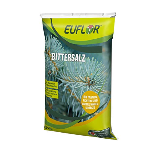 Euflor Bittersalz 5kg•Sack Magnesiumsulfat 16% MgO wasserlösliches Magnesiumoxid • Für Nadelgehölze • Fördert das Blattgrün • Beugt Magnesiummangel und Braunfärbung an Nadeln vor von Euflor