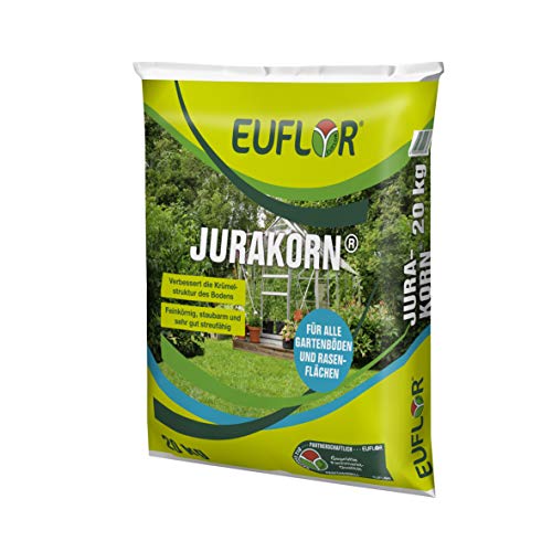 Euflor Jurakorn 20 kg Sack•Kohlensaurer Kalk 95 (95% Ca CO3)•Erhaltungskalkung von Gartenböden und Rasen•Setzt vorhandenen Nährstoffe frei•Feinkörnig, staubarm und sehr gut streufähig von Euflor