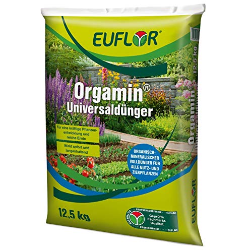 Euflor Orgamin® Universaldünger 12,5 kg Sack• milder, wirkungsvoller, chloridarmer Pflanzendünger mit hoher organischer Substanz • für alle Gartenkulturen, aktiviert das Bodenleben von Euflor