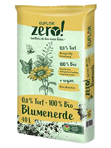 Euflor Zero! Bio Blumenerde Pflanzenerde Universalerde torffrei, vegan (40 Liter), 35812520 von Euflor