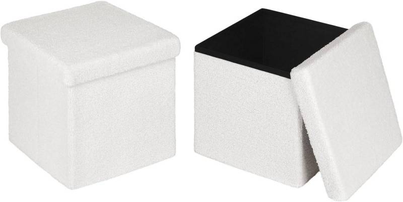 EUGAD Sitzhocker (2 St), mit Stauraum, Faltbarer Hocker, aus Teddyfleece von EUGAD