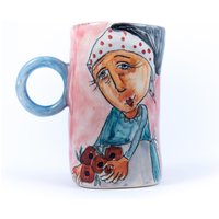 Anpassbare Keramik Tasse, Handgefertigt & Von Hand Bemalt. Perfektes Geschenk Für Diejenigen, Die Blumen Lieben Moderne Keramiktasse Aus von EugeniaGerontara