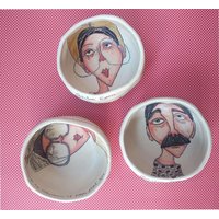 Einzigartige Keramikschalen | 3 Designs. Handgefertigt & Von Hand Bemalt Schalen, Perfekte Anpassbare Geschenk Für Alle, Die Kunst Und Niedliche von EugeniaGerontara