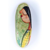 Handgemachte Personalisierte Keramik Platte, Von Hand Bemalt Steinzeug Servierplatte. Großes Geburtstagsgeschenk, Hochzeitsgeschenk Oder von EugeniaGerontara