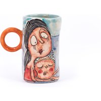 Kleinkind Mama Und Ich 5 Unzen Becher, Mutter Geschenk, Kleine Kaffeetasse Personalisiert, Handbemalte Kaffeetassen, Rundgriff Handgemachte Keramik Kleinkind Mama Und Ich 5 Unzen Becher, Mutter Geschenk, Kleine Kaffeetasse Personalisiert, Handbemalte Kaffeetassen, Rundgriff Handgemachte Keramik von EugeniaGerontara