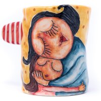 Mama Liebt Sie Becher, Geschenk, Und Mich Muttertagsgeschenk, Steinzeug Keramik Kaffeetasse, Tochter Zu Geschenke von EugeniaGerontara
