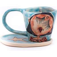 Niedliche Espressotasse Mit Untertasse, Keramiktasse Handgefertigt, Personalisierte Kaffeetasse Für Mama, Süßes Geschenk Freundin Frauen von EugeniaGerontara