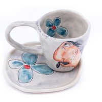 Personalisierte Espressotassen Mit Untertasse, Ideales Geschenk Für Männer 100 % Handgemachte Keramik Personalisierte Espressotassen Mit Untertasse, Ideales Geschenk Für Männer 100 % Handgemachte Keramik von EugeniaGerontara