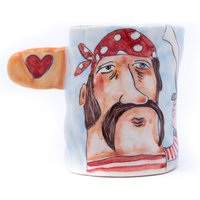 Piraten-Kaffeebecher, Keramik-Becher Für Ihn, Personalisiertes Geschenk, Lustige Becher, Lustiges Geschenk Männer, Benutzerdefinierte Handgemachte von EugeniaGerontara
