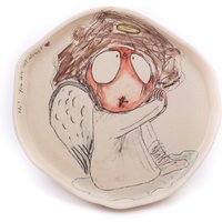Schutzengel Keramik Teller, Schutzengel, Nachlass von EugeniaGerontara