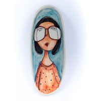 Süße Ovale Keramik Platten, 100 % Handgefertigt Und Von Hand Bemalt. Sammlung "Meine Porträts" Auf Einzigartigen Keramikplatten von EugeniaGerontara