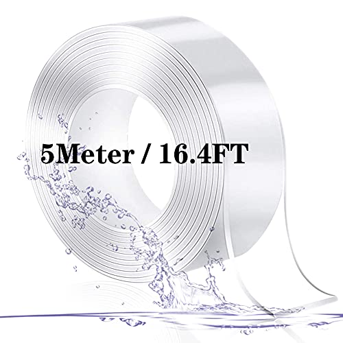 5 Meter Doppelseitiges Klebeband Extra Stark, Transparentes Abwaschbares Nano Tape, Ablösbar Spurlos Wiederverwendbares Beidseitiges Klebeband für Teppiche, Foto-Poster von Euiooctory