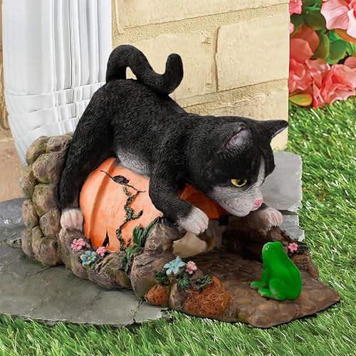 Euiroet Echte Katzenskulptur, Regenrinnen-Umlenker, umweltfreundlich, Kunstharz, Dachrinnenverlängerung, Regenrinnenverlängerung, Fallrohr, perfekte Regenrinne, Fallrohrverlängerung für 7,6 x 10,2 cm von Euiroet