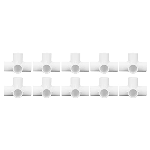 10 Stück 4 Weg PVC Fitting, Winkelrohrverbinder 4-Wege-PVC-Verbindungsstück 25 Mm Innendurchmesser Rohrverschraubungen für Wasserleitungen und Möbel(Weiß) von Eujgoov