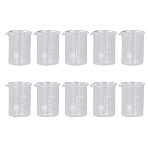 10 Stück 25 Ml Labor Messbecher aus Glas mit Graduierung Becherzylinder mit Messbechern, Säure und Alkalibeständig für den Unterricht 10 Stück 25 Ml Labor Messbecher aus Glas mit Graduierung Becherzylinder mit Messbechern, Säure und Alkalibeständig für den Unterricht von Eujgoov