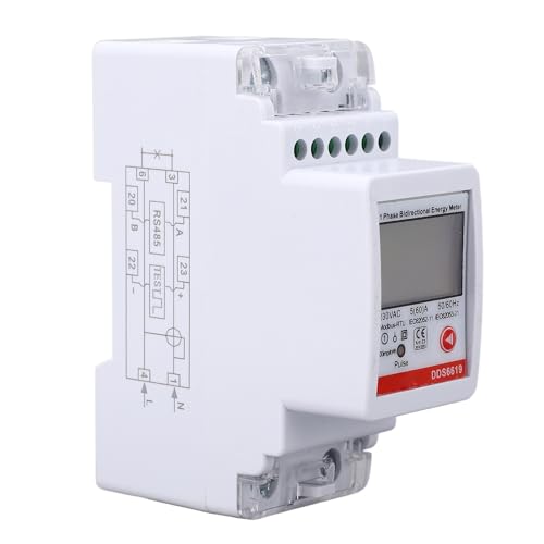 2P DIN-Schiene Einphasiger KWh-Energiezähler Intelligentes Multifunktionsdisplay mit RS485-Modbus-Kommunikationsprotokoll Bidirektionaler Zähler AC230V 5 (60) A von Eujgoov
