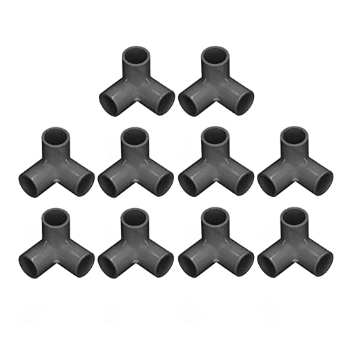 3 Wege T Stück PVC Kunststoff 20mm DN20 Abzweigverbinder für Trinkwasserleitung Sanitärarmaturen Bewässerungssysteme 10er Set​ (BLACK) von Eujgoov