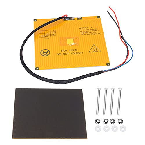 3D-Drucker Beheiztes Bett, 1,5Mm Dicke 220 Mm 12 V Glasplatte Aluminiumsubstrat Hotbed Heatbed Platform von Eujgoov