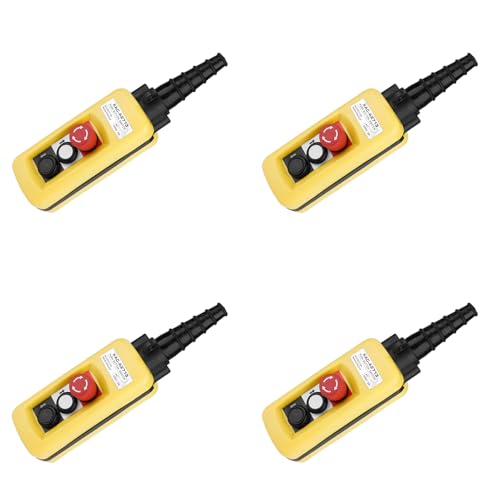 4 Stück Hoist Push Button Switch Hubwerks-Drucktastenschalter, 500V 5A Kran-Hängesteuerung IP54 Stationäre Hebezeug-Hängesteuerung 4 Stück Hoist Push Button Switch Hubwerks-Drucktastenschalter, 500V 5A Kran-Hängesteuerung IP54 Stationäre Hebezeug-Hängesteuerung von Eujgoov
