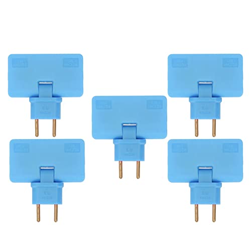 5-teiliger EU-Steckeradapter, Steckdosenadapter, EU-Steckdosenkonverter, Kabellos, 180-Grad-Verlängerung, 1 auf 3, EU-Steckeradapter, 110-250 V (Blau) von Eujgoov