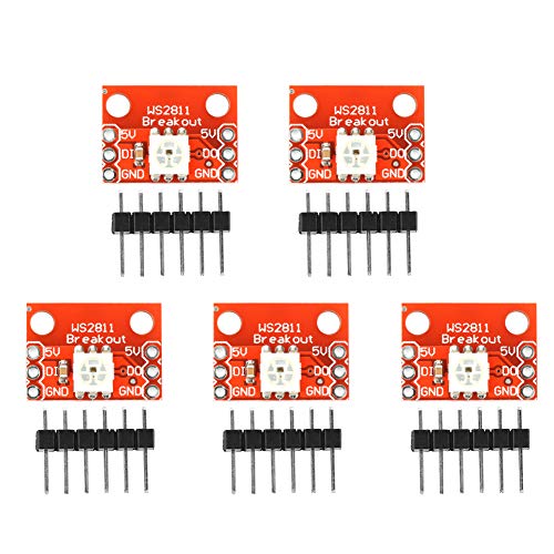 5pcs WS2812 Breakout-Modul, RGB-LED-Platine RGB-LED-Breakout-ws2812b-Board mit Unabhängiger Farbsteuerung für 5050 RGB-LED von Eujgoov