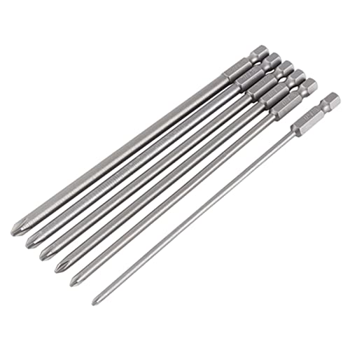 6-teiliges Kreuzschlitz Schraubendreher Bit Set PH1 PH2 Bit 150 mm Langes Magnetisches Kreuzschlitz Bit Set mit 1/4-Zoll-Schaft von Eujgoov