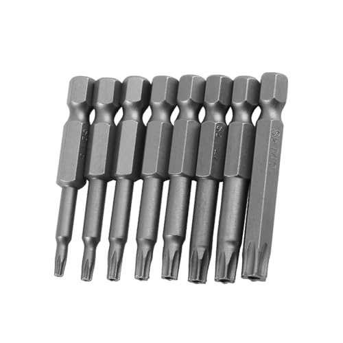 8 Stück 1/4 "Sechskantschaft T8-T40, Torx-Bit-Set Hohltorx 50 Mm Langer Magnetischer Sicherheits-Stern-Schraubendreher-Bit-Stahl aus Stahl Master-Sicherheits-Bit-Set von Eujgoov