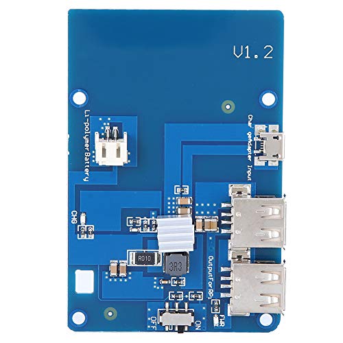 Batterieschild-Erweiterung, Raspberry Pi-Ups-Netzteil, Platine, Dual-USB-Ausgang, Lipo-Batterie-Entwicklungstool mit Schraubenzubehör für Raspberry Pi3 von Eujgoov