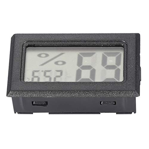Digital LCD -Hygrometer -Feuchtigkeitsthermometer für Home Office Gewächshaus Genaue Messwerte Innerhalb von 1 Grad (BLACK) von Eujgoov