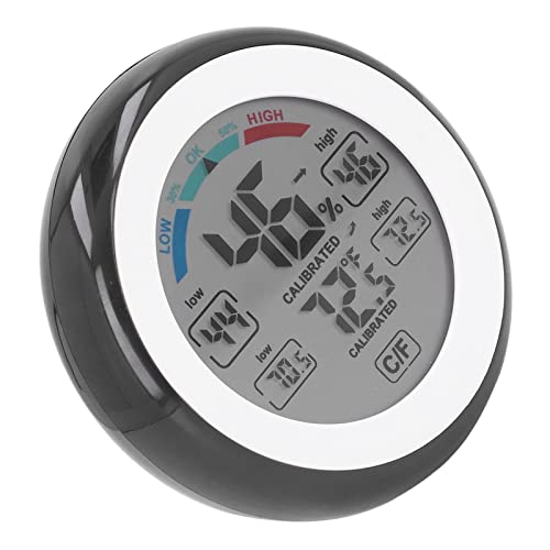 Digitales Thermometer-Hygrometer, Außenthermometer-Hygrometer, Luftfeuchtigkeits- und Temperatursensor, Innen-Außenthermometer-Hygrometer, Runder Touchscreen, Kabellos, Digitales Thermometer-Hygrometer, Außenthermometer-Hygrometer, Luftfeuchtigkeits- und Temperatursensor, Innen-Außenthermometer-Hygrometer, Runder Touchscreen, Kabellos, von Eujgoov