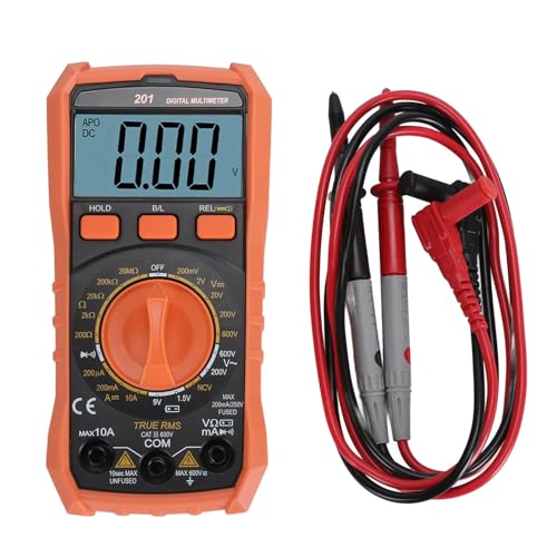 Digitalmultimeter, VC201 Spannungs-Stromprüfer Widerstands-Elektromultimeter mit Messung von 1,5 V, 9 V Batterie Digitalmultimeter, VC201 Spannungs-Stromprüfer Widerstands-Elektromultimeter mit Messung von 1,5 V, 9 V Batterie von Eujgoov