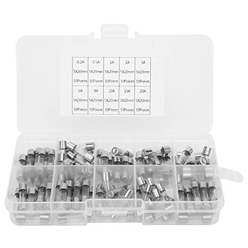 Eujgoov 100pcs Glas-Sortiment-Kit Industrielle Lieferungen 5 X 20 Mm 0,2-20ampfe für die Elektronikreparatur von Eujgoov