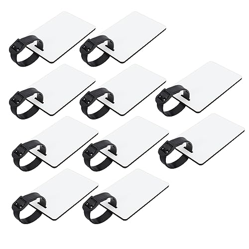 Eujgoov 10pcs Sublimation Gepäck Tag Hell und Auffällige Weiße Leichte Leichte Leicht zu Tragen Mdf Bag -Tags Dual -Side Druck mit Riemen ID Kartenhalter für Sportgeschäft (A1) von Eujgoov