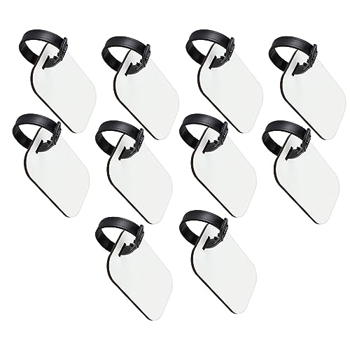 Eujgoov 10pcs Sublimation Gepäck Tag Hell und Auffällige Weiße Leichte Leichte Leicht zu Tragen Mdf Bag -Tags Dual -Side Druck mit Riemen ID Kartenhalter für Sportgeschäft (A2) von Eujgoov