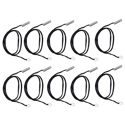 Eujgoov 10pcs Thermistor -Temperatursensor -Sonden 10K B3950 TEMP -Wandler mit 500 -mm -Kabel für Haushaltsgeräte Automobilbüro (10K B3950) von Eujgoov