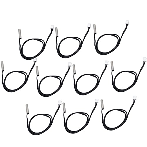 Eujgoov 10pcs Thermistor -Temperatursensor -Sonden 10K B3950 TEMP -Wandler mit 500 -mm -Kabel für Haushaltsgeräte Automobilbüro (20K B3950) von Eujgoov